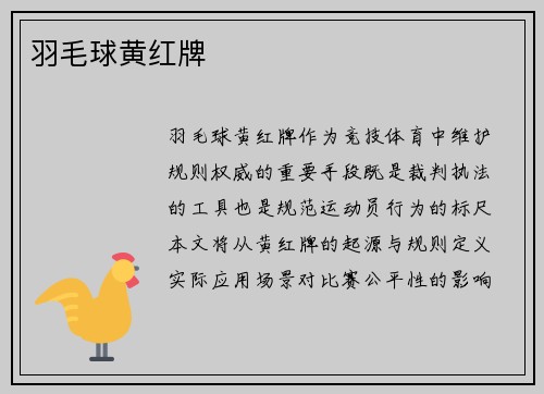 羽毛球黄红牌